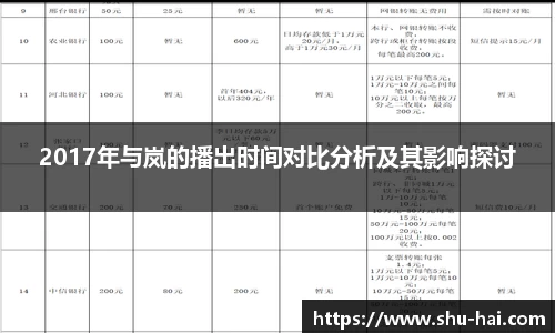 2017年与岚的播出时间对比分析及其影响探讨